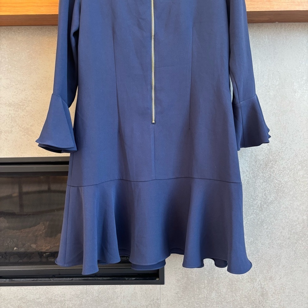 Sail To Sable Ruffle Mini Dress In Navy, Size 8 - Picture 11 of 14
